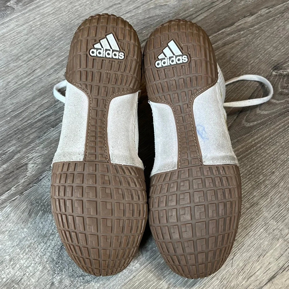 Adidas‎ Tech Fall 2.0 Wrestling Shoes White Vegas Gold Youth 3 UK 2.5 EU 35